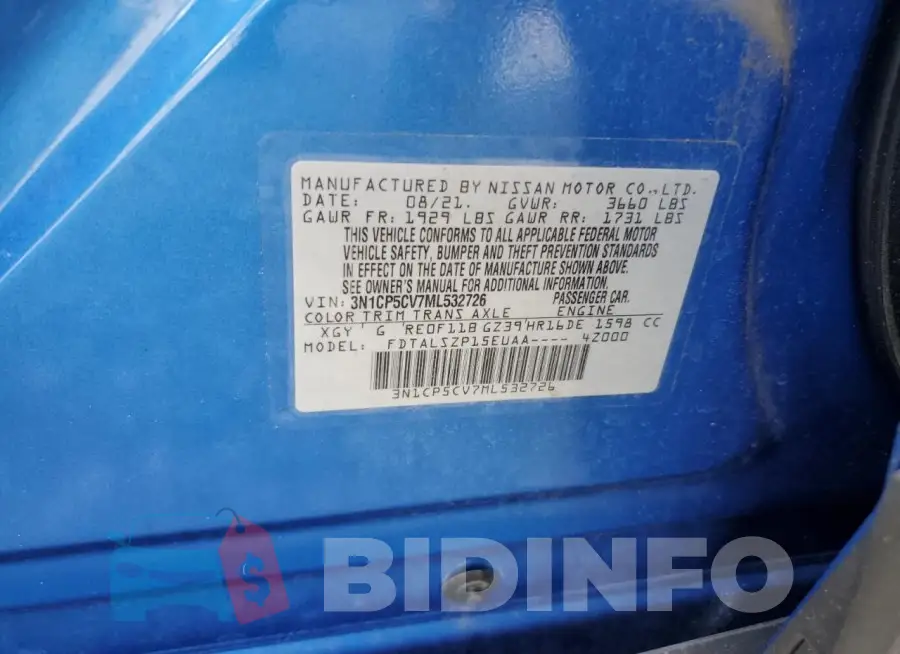 3N1CP5CV7ML532726 Photo# 12