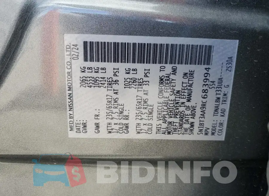 5N1BT3AA9RC683994 Photo# 13