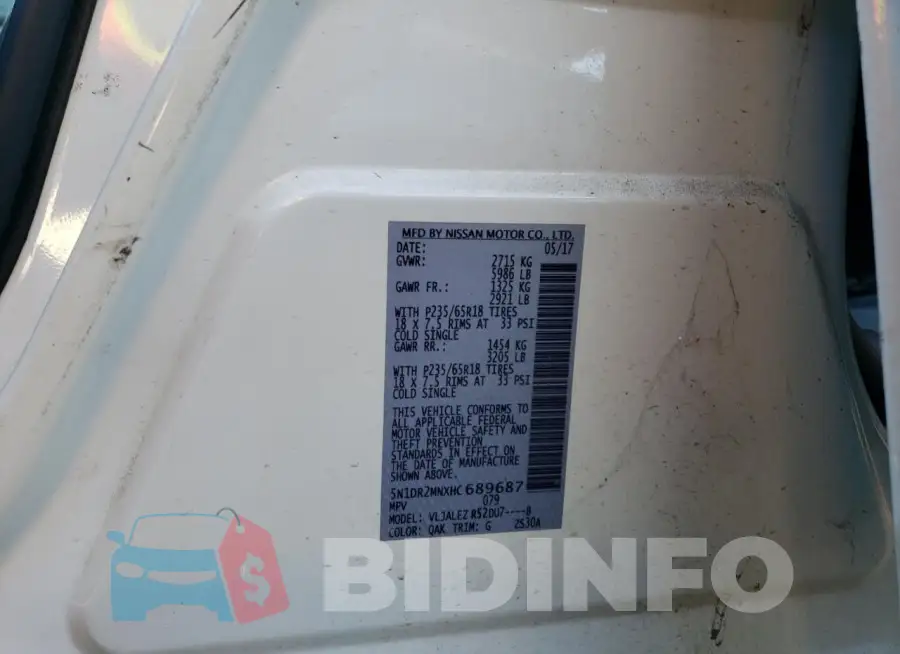 5N1DR2MNXHC689687 Photo# 13