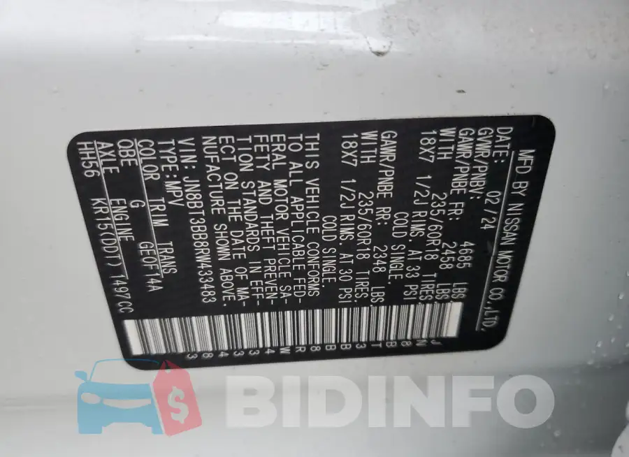 JN8BT3BB8RW433483 Photo# 13