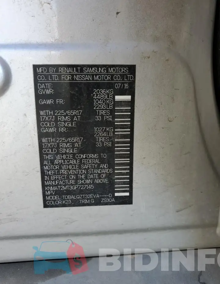 KNMAT2MT3GP727145 Photo# 12