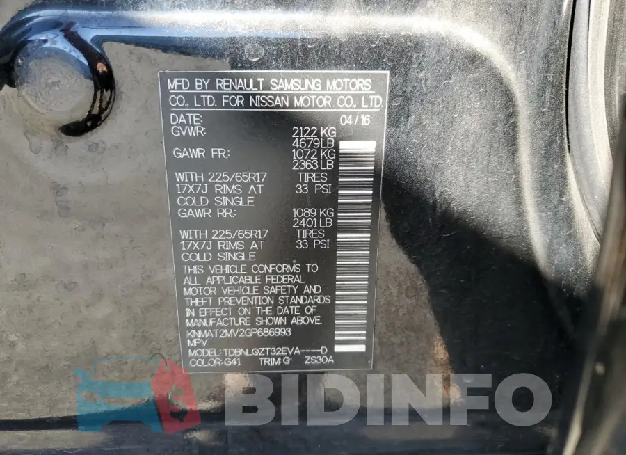 KNMAT2MV2GP686993 Photo# 13