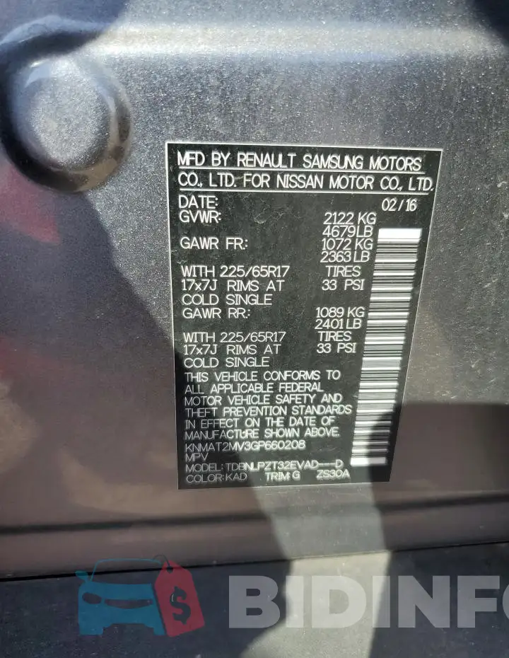 KNMAT2MV3GP660208 Photo# 12