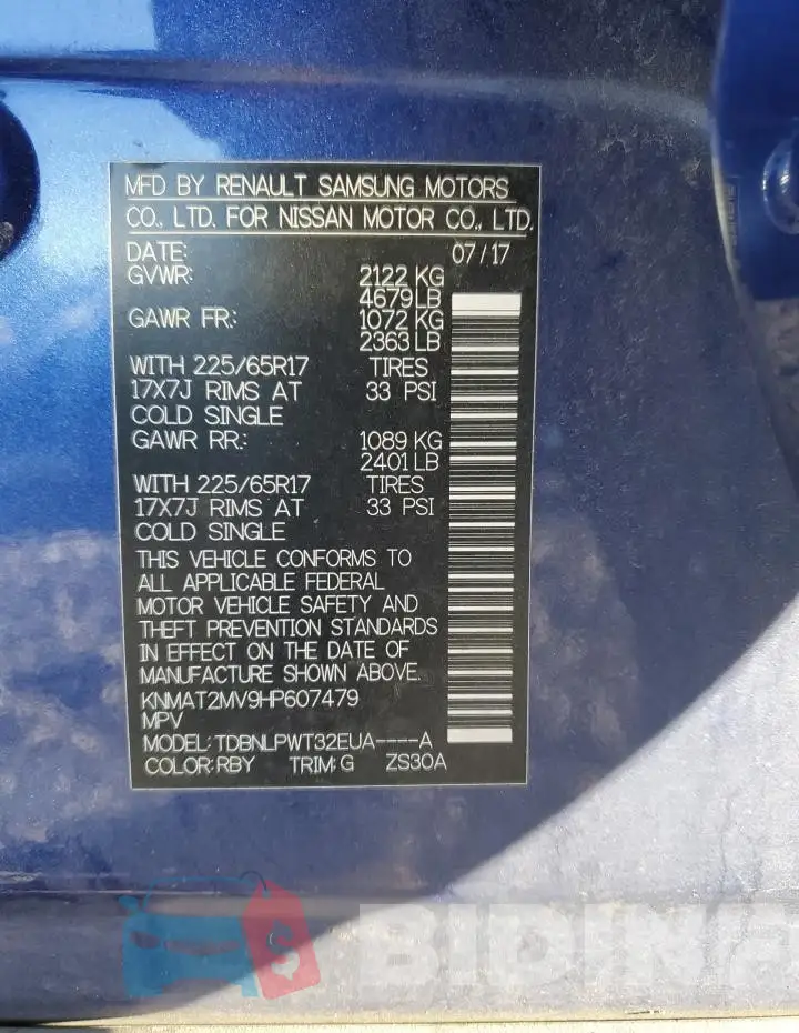 KNMAT2MV9HP607479 Photo# 14