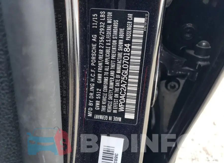 WP0AC2A75GL070184 Photo# 13