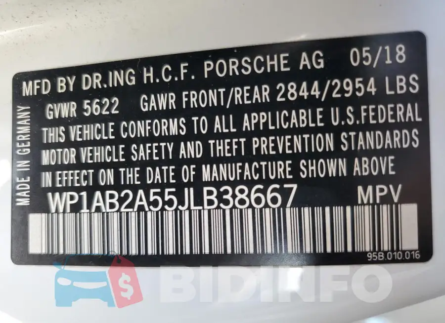 WP1AB2A55JLB38667 Photo# 12