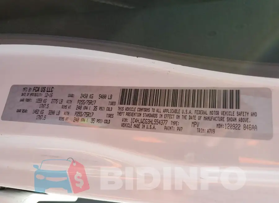 1C4HJWDG3HL554377 Photo# 13