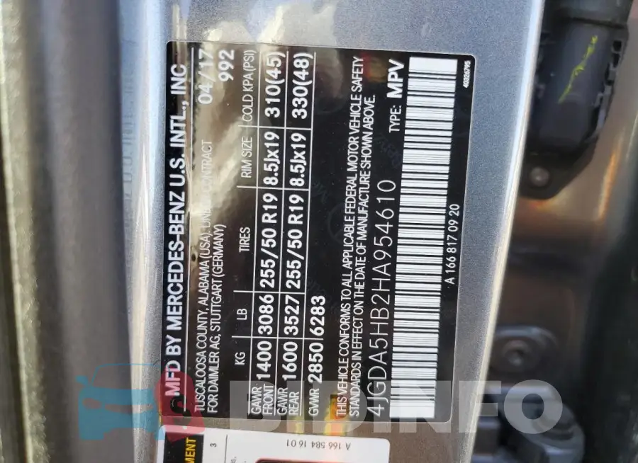 4JGDA5HB2HA954610 Photo# 13