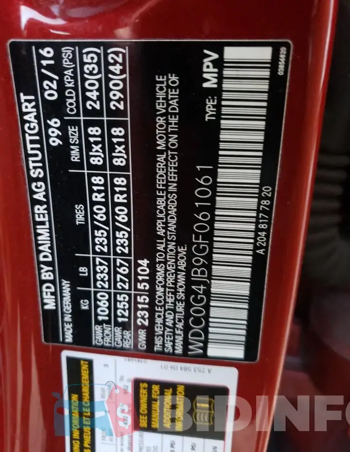 WDC0G4JB9GF061061 Photo# 13