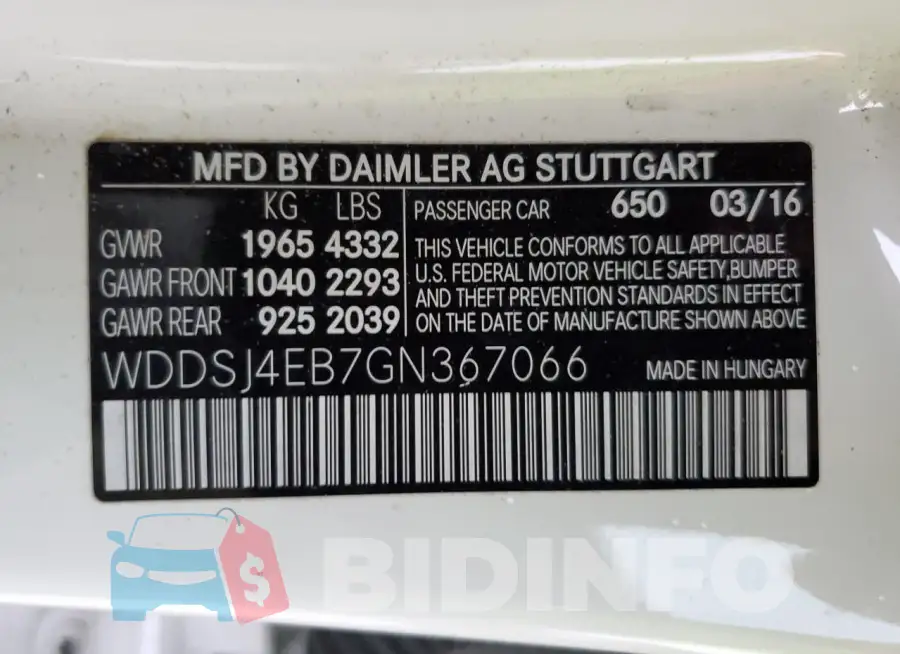 WDDSJ4EB7GN367066 Photo# 13