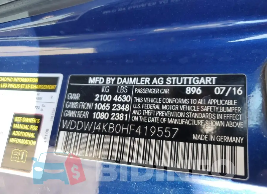 WDDWJ4KB0HF419557 Photo# 12