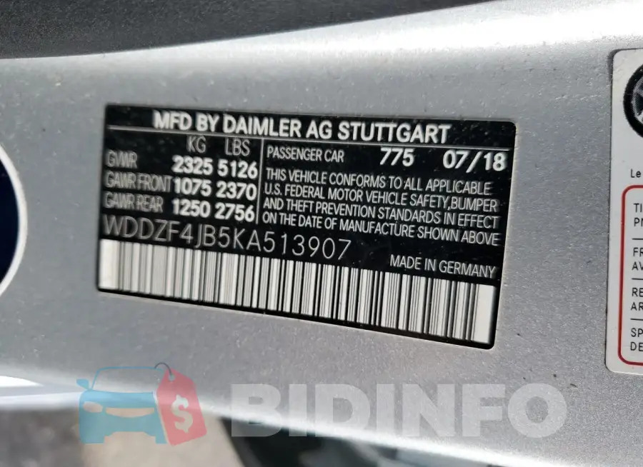 WDDZF4JB5KA513907 Photo# 13