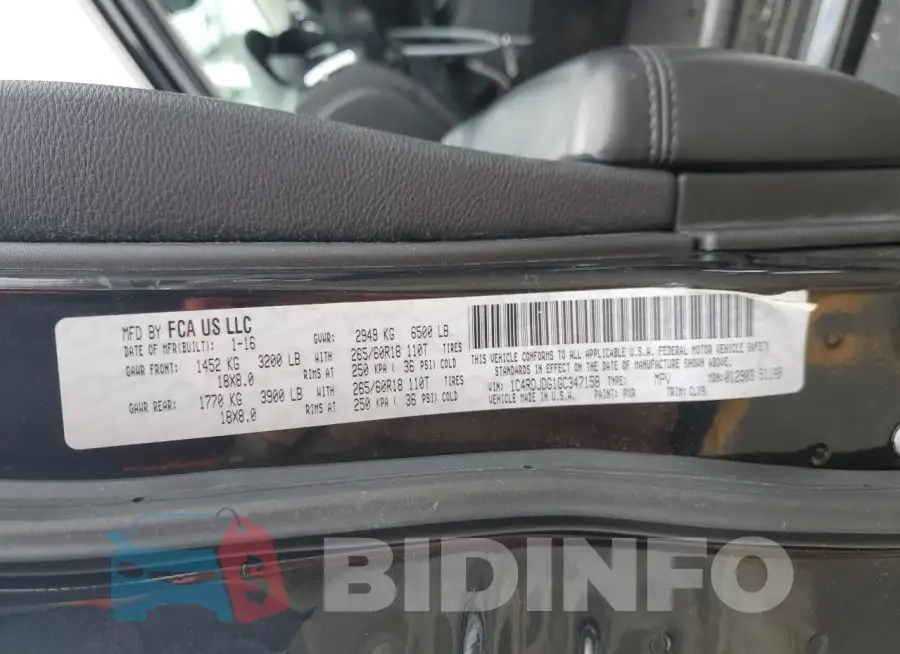 1C4RDJDG1GC347158 Photo# 13