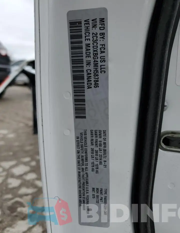 2C3CDXBG4MH587846 Photo# 13