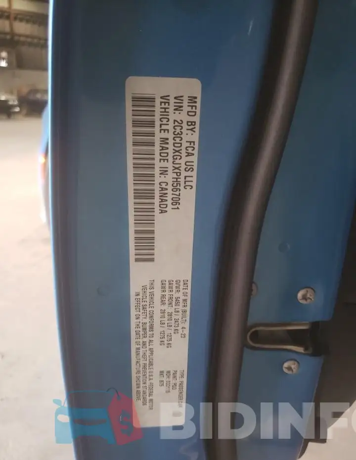 2C3CDXGJXPH567061 Photo# 13