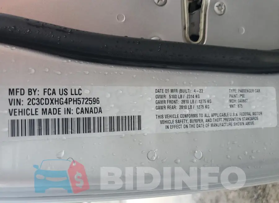 2C3CDXHG4PH572596 Photo# 13