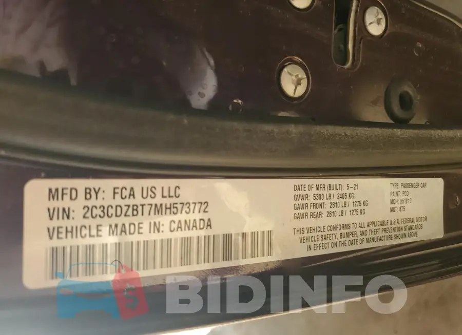 2C3CDZBT7MH573772 Photo# 12
