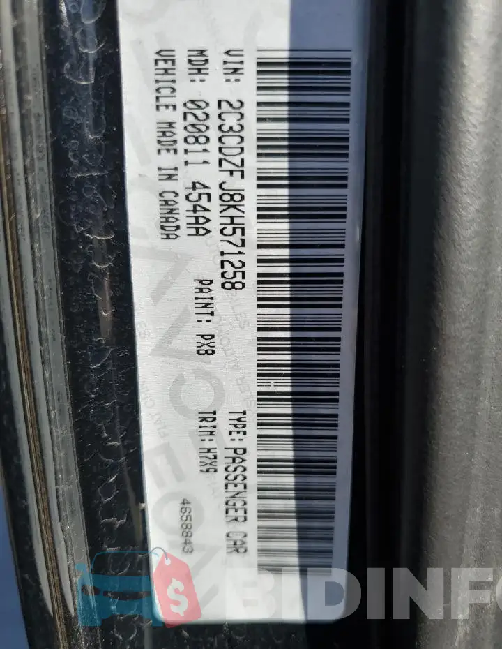 2C3CDZFJ8KH571258 Photo# 12