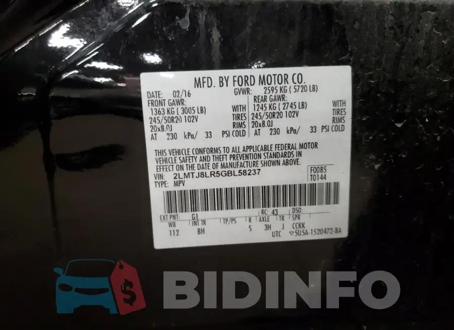 2LMTJ8LR5GBL58237 Photo# 13