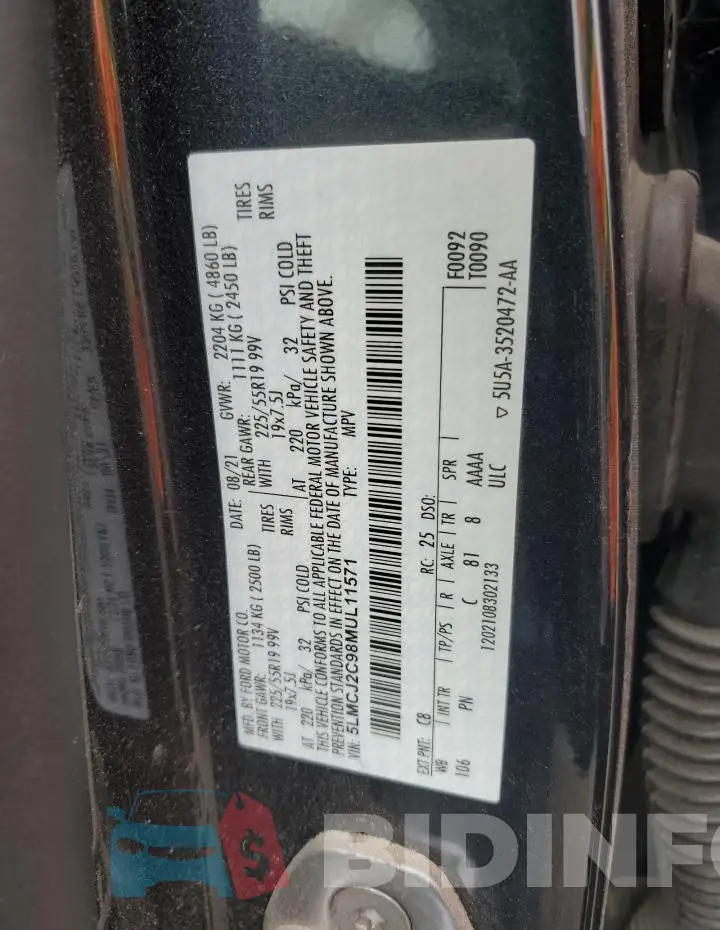 5LMCJ2C98MUL11571 Photo# 13