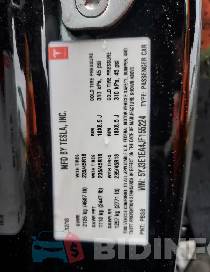 5YJ3E1EA4JF155224 Photo# 12