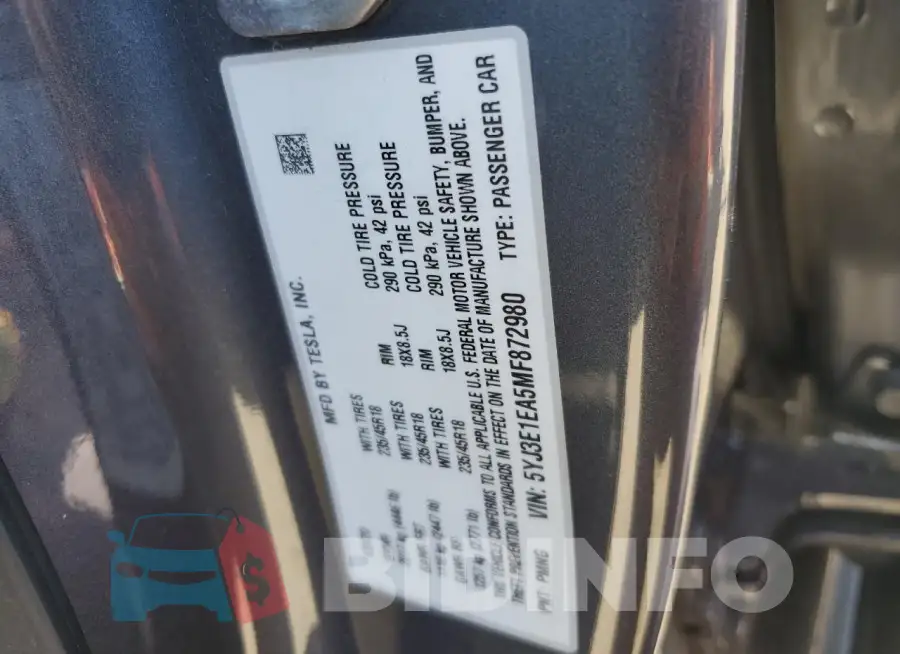 5YJ3E1EA5MF872980 Photo# 12