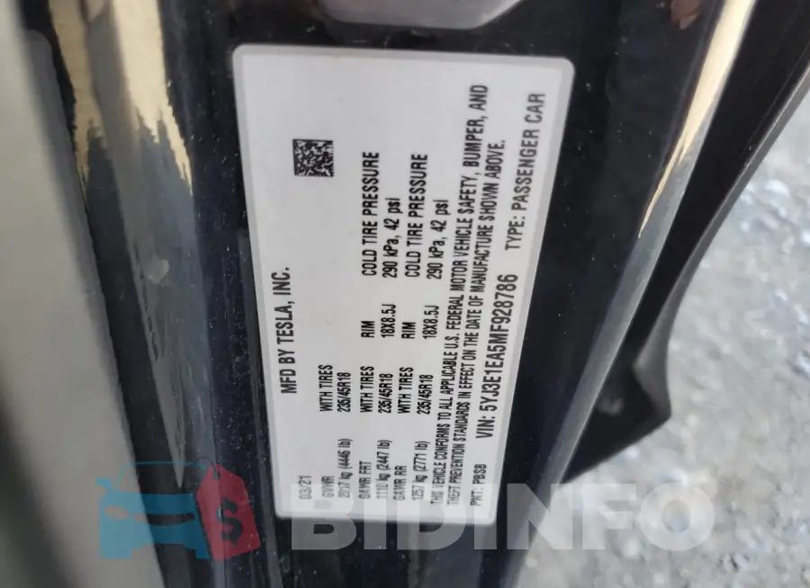 5YJ3E1EA5MF928786 Photo# 12