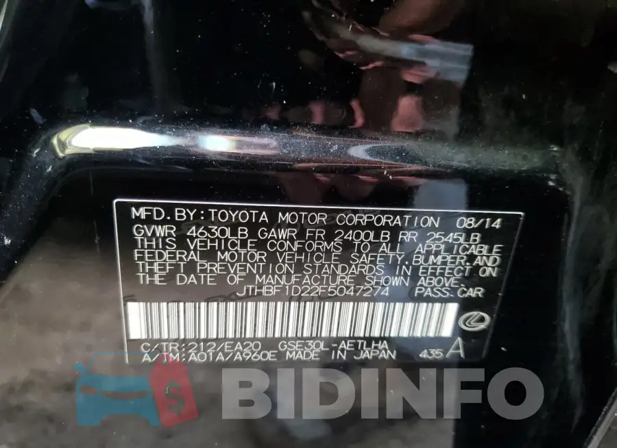 JTHBF1D22F5047274 Photo# 13