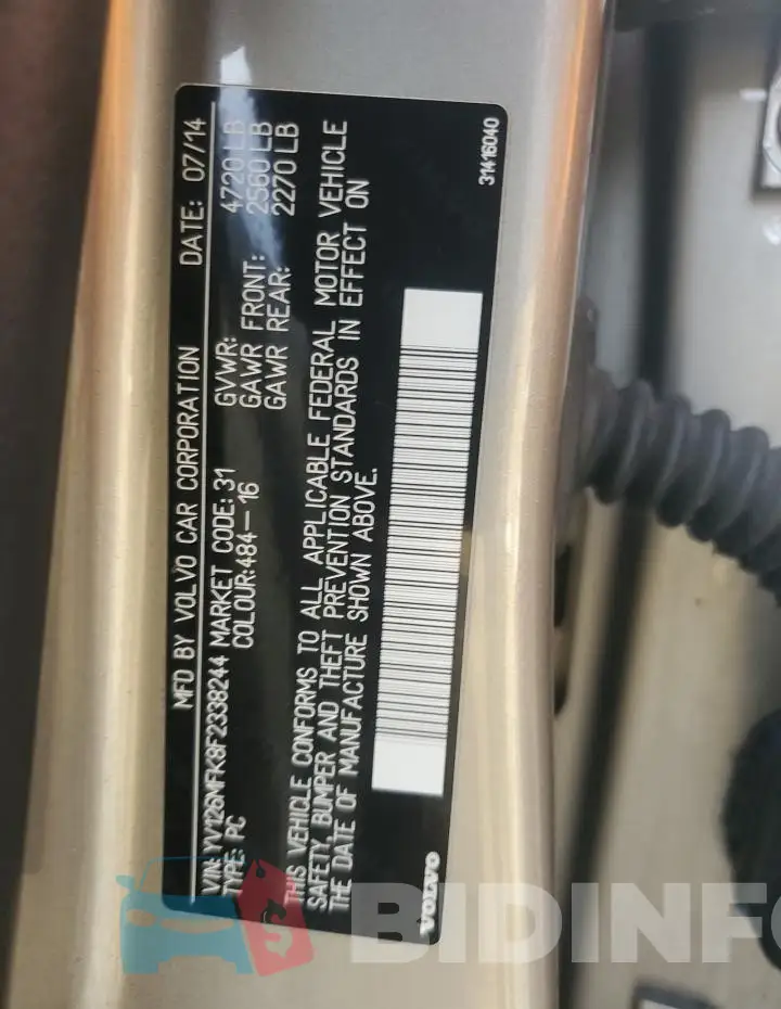 YV126MFK8F2338244 Photo# 12