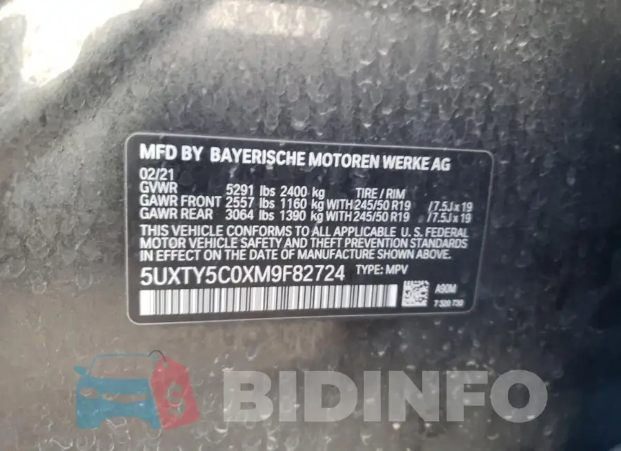 5UXTY5C0XM9F82724 Photo# 14