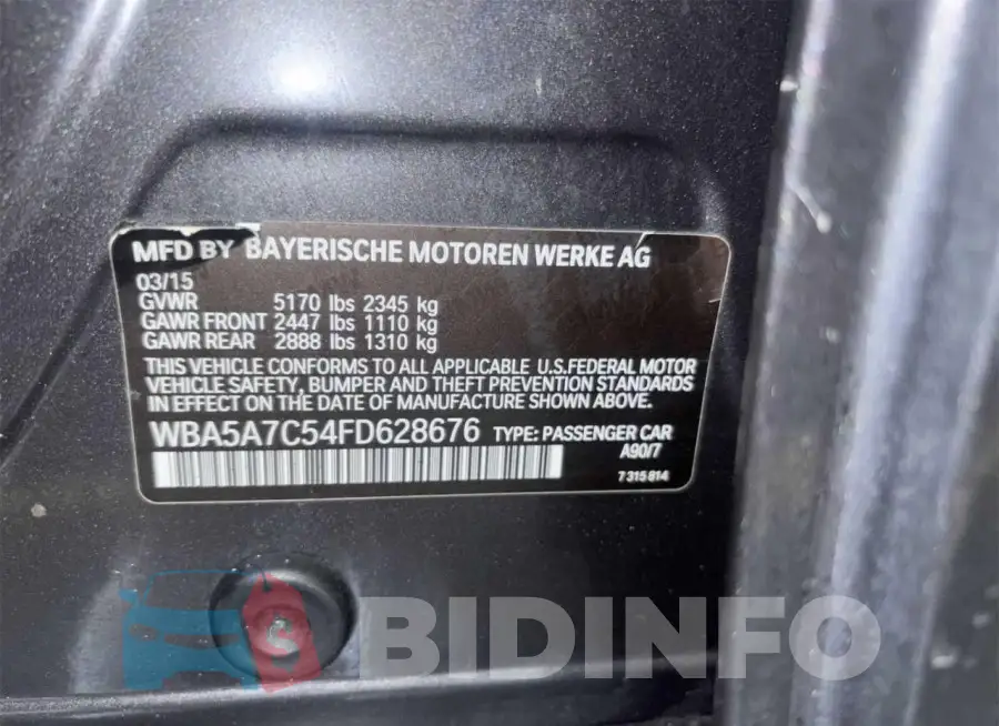 WBA5A7C54FD628676 Photo# 10