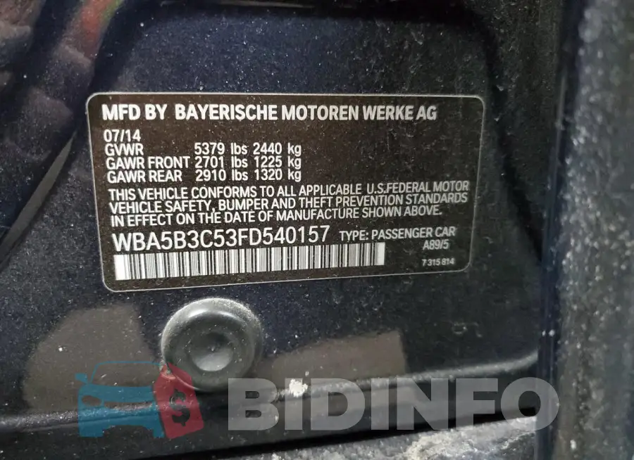 WBA5B3C53FD540157 Photo# 12