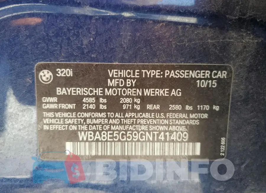 WBA8E5G59GNT41409 Photo# 12