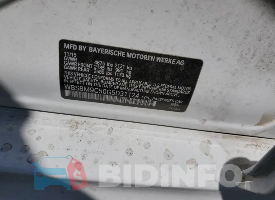 WBS8M9C50G5D31124 Photo# 12