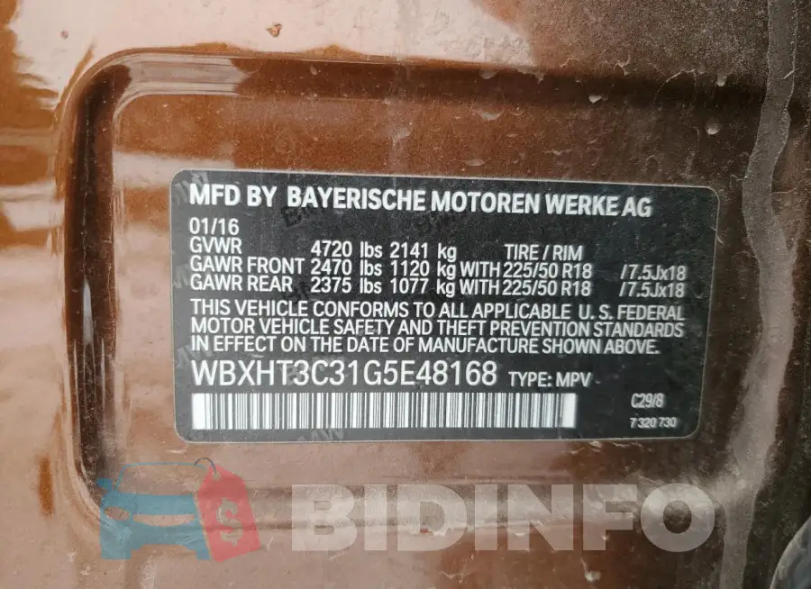 WBXHT3C31G5E48168 Photo# 14