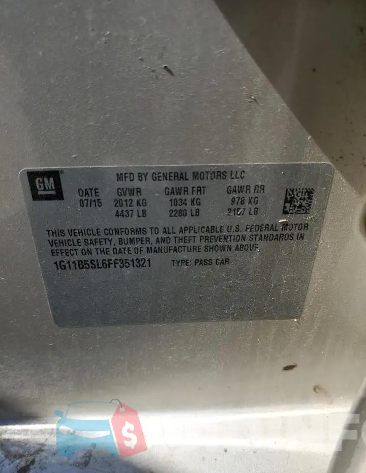 1G11B5SL6FF351321 Photo# 13