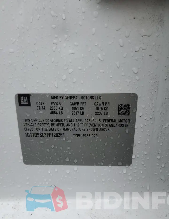 1G11D5SL3FF128261 Photo# 12