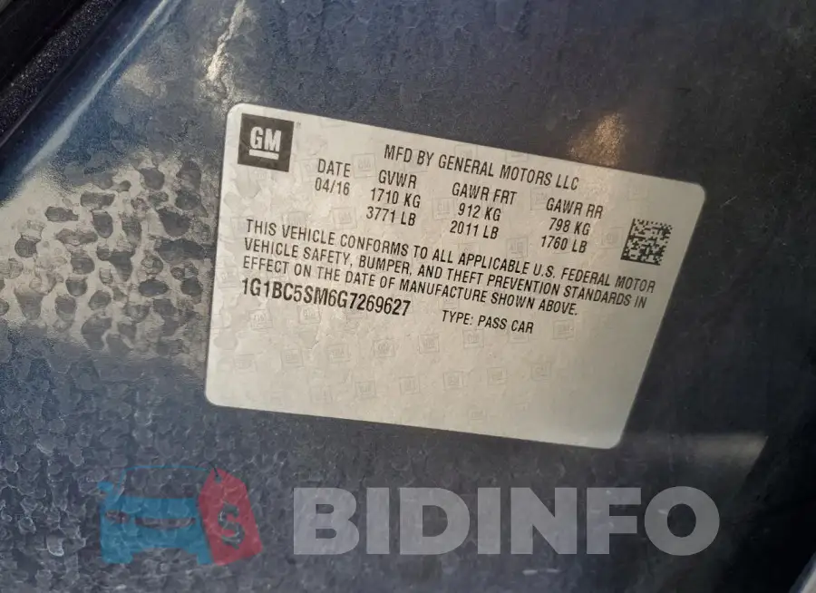 1G1BC5SM6G7269627 Photo# 12