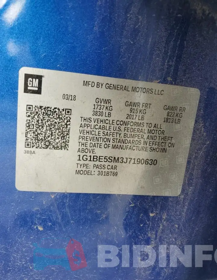 1G1BE5SM3J7190630 Photo# 12