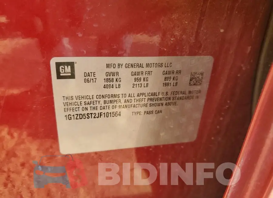 1G1ZD5ST2JF101564 Photo# 12