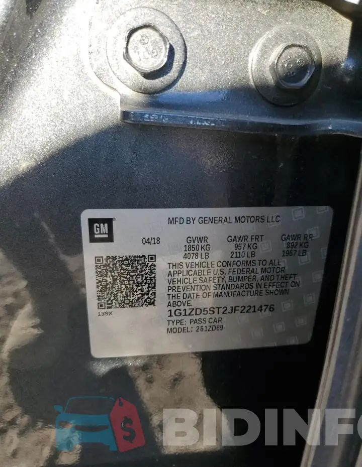 1G1ZD5ST2JF221476 Photo# 13