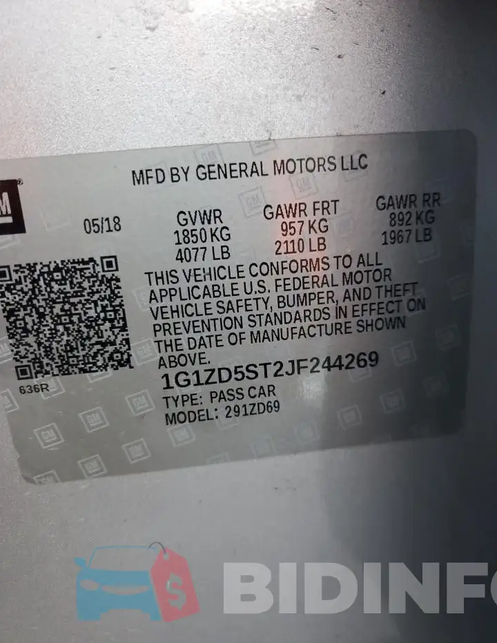 1G1ZD5ST2JF244269 Photo# 12