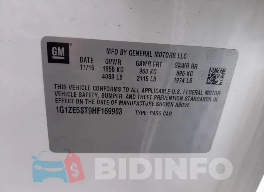 1G1ZE5ST9HF169903 Photo# 13