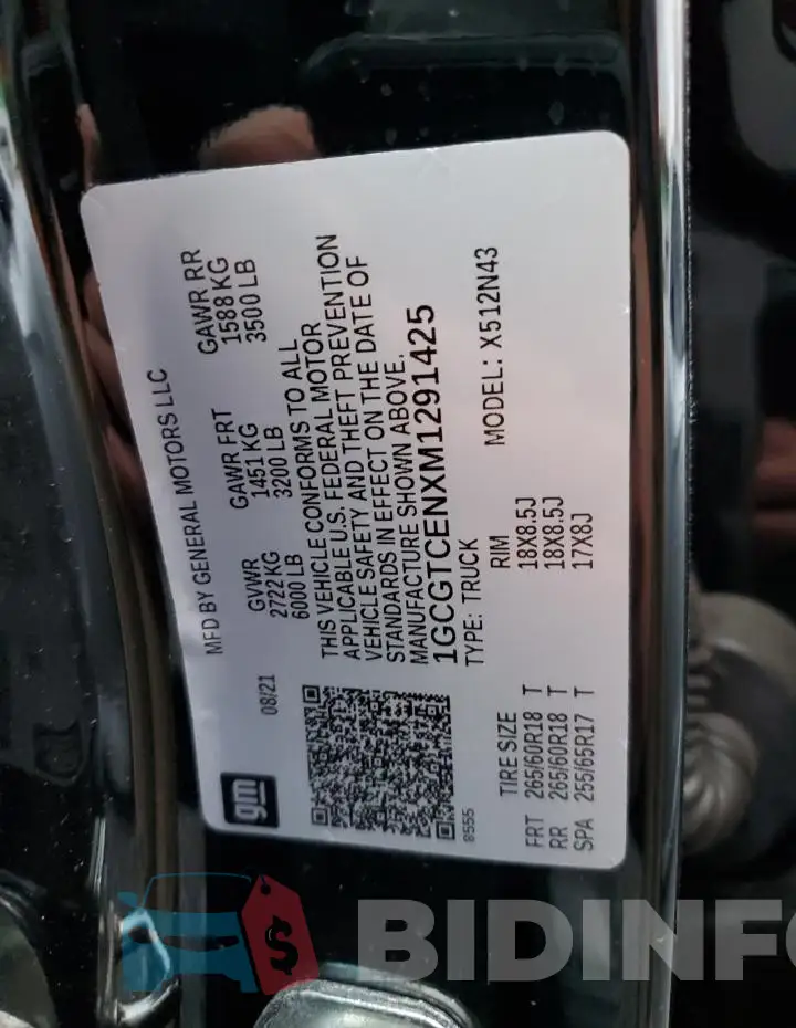 1GCGTCENXM1291425 Photo# 12