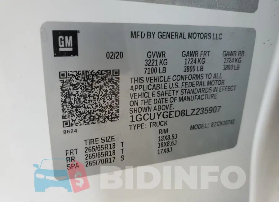 1GCUYGED8LZ235907 Photo# 12