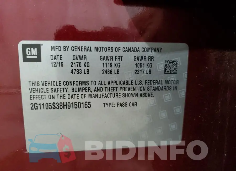 2G1105S38H9150165 Photo# 13