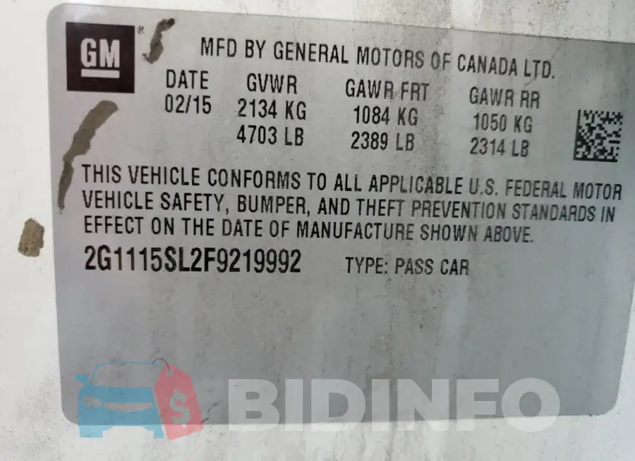 2G1115SL2F9219992 Photo# 12