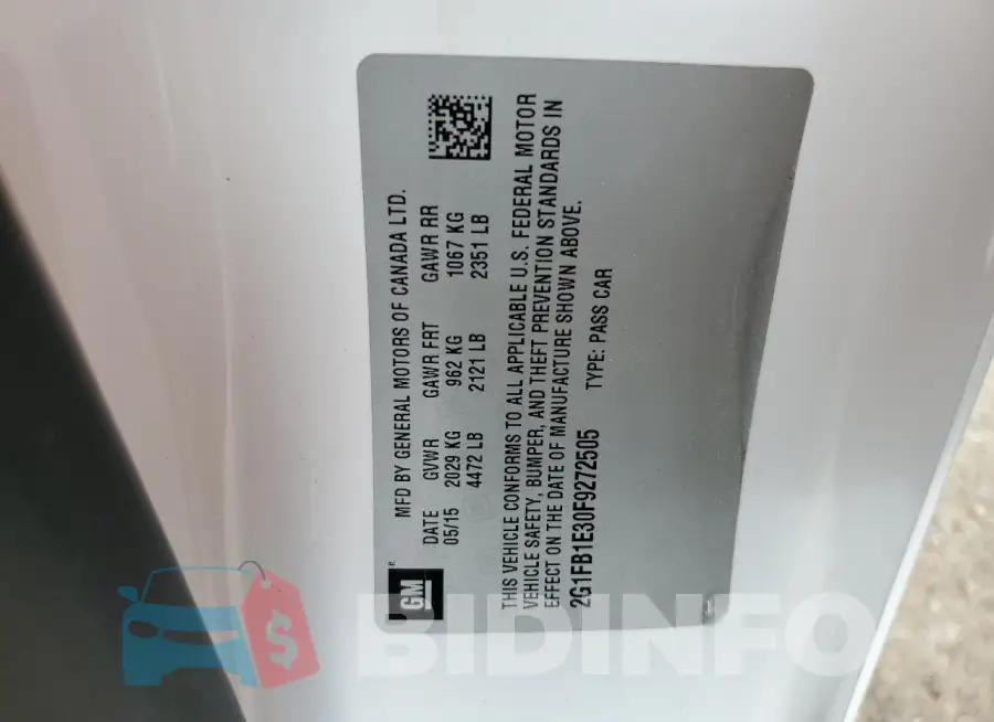 2G1FB1E30F9272505 Photo# 12