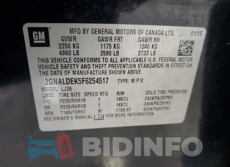 2GNALDEK5F6254517 Photo# 13