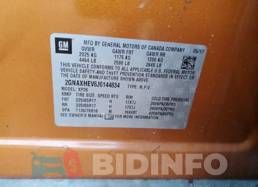 2GNAXHEV6J6144834 Photo# 13